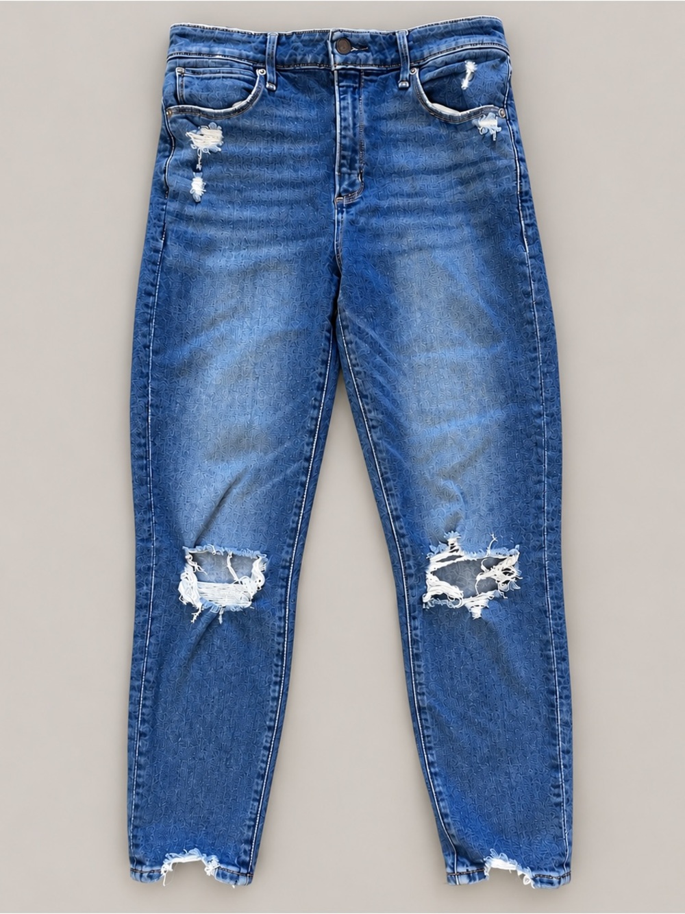 Abercrombie High Rise Skinny Jeans 27/4S Distressed Raw Hem Casual Y2K